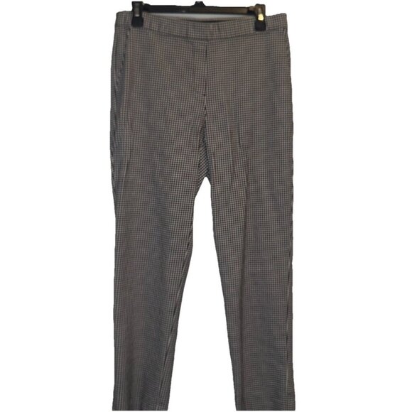 J.Jill Women’s Black & White Gingham Pull On Stretch Straight Leg Pants Sz 10 - Picture 1 of 11